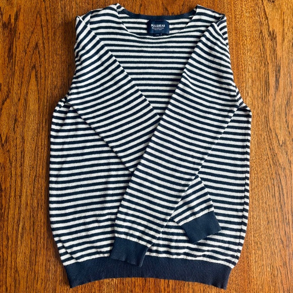 Pull&Bear Navy & White Striped Knit Sweater – Size M - Picture 4 of 7